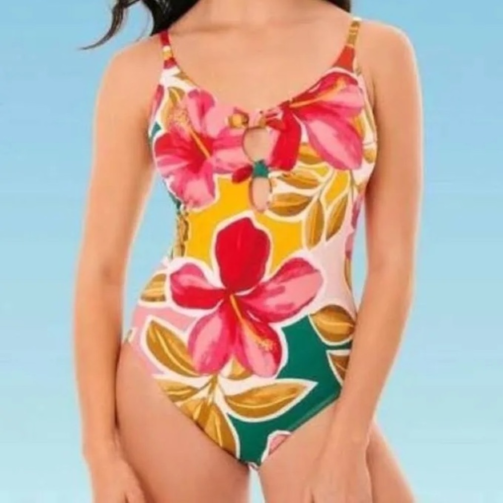 Beach Betty By Miracle Brands Women's Swim Nwt One Piece Swimsuit Floral